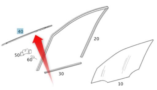A1697200124 - Обшивка СКРЕБКОВАЯ без хрома MERCEDES B W245 RU