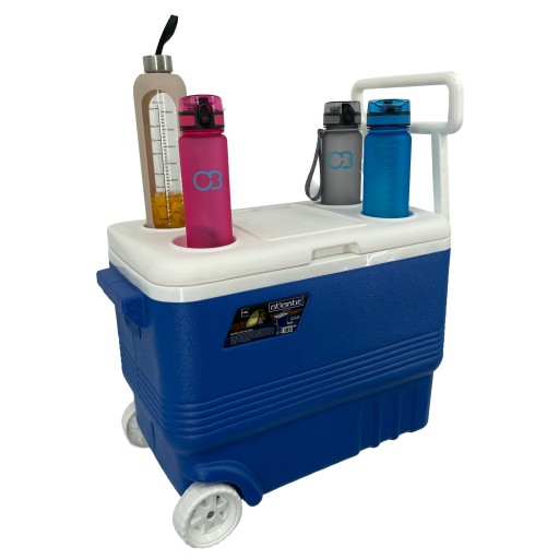 АВТОМОБІЛЬНИЙ ХОЛОДИЛЬНИК 45 Л МОБІЛЬНІ КОЛЕСА РУЧКА ТРИМАЧ ДЛЯ НАПІЮ XL