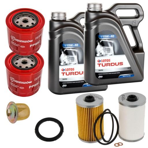 LOTOS TURDUS SHPD 15W40 10L + фільтри C-385 4 цил.