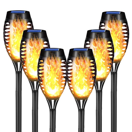 LQWELL Сонячна пожежна лампа для саду, 6 шт. Світлодіодна лампа IP65, водонепроникна