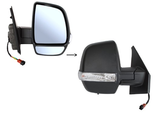 95523604, 735497926, - ДЗЕРКАЛО ПРАВЕ З ПІДІГРІВОМ ЕЛ. OPEL COMBO X12 2011-2018 Датчик температури