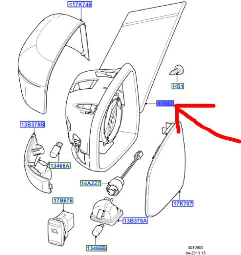 8M51-17683-UF - НАРУЖНОЕ ЗЕРКАЛО ЛЕВОЕ FORD FOCUS Mk2 2007-