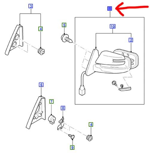 9M34-17683-RA - ЗОВНІШНЄ ДЗЕРКАЛО ЛЕВЕ FORD RANGER Mk4 2009-