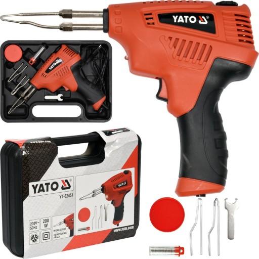 ПАЯЛОК ТРАНСФОРМАТОРНЫЙ 200ВТ, РЕГУЛИРОВКА ТЕМПЕРАТУРЫ, 3 НАСАДКА YATO TIN