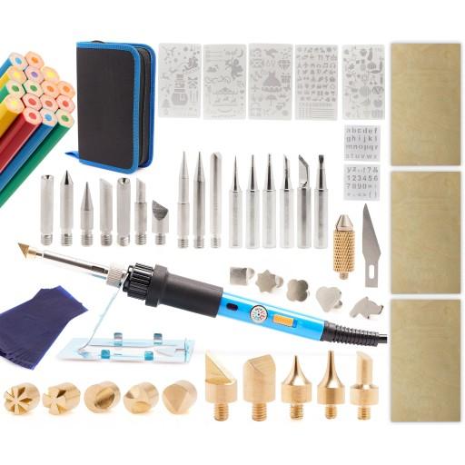 ПАЯЛЬНИК ПІРОГРАФ ДЛЯ ШКІРИ ДЕРЕВО 73IN1 НАБІР АКСЕСУАРІВ ФОРМИ