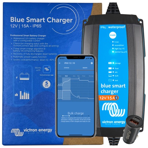 Автоматичний зарядний пристрій Bluetooth Victron Blue Smart 12V 15A IP65