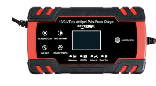 Автомобильное зарядное устройство 12V / 24V сенсорный ЖК-экран