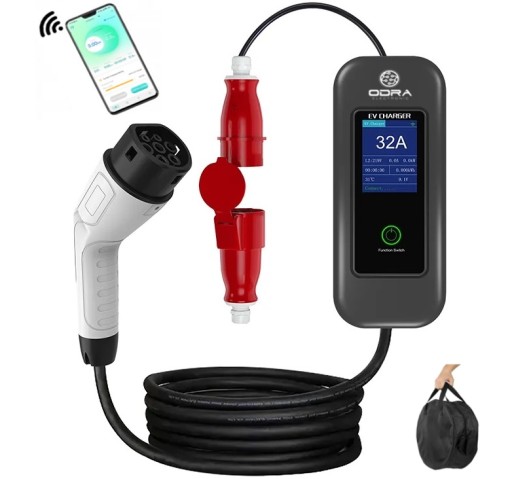 Портативний автомобільний зарядний пристрій для електромобілів 22kw 32A 3-phase ODRA ELECTRONIC WIFI type2