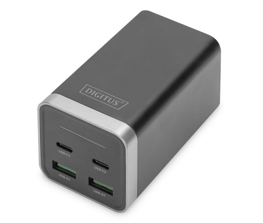 Універсальний зарядний пристрій DIGITUS GaN блок живлення 4 порти 2x USB-C 2x