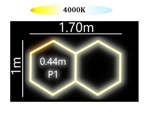 Светодиодный светильник ALU HEXAGON P1 2HEX 4K 100x170 Honeycomb Мастерская Гараж Гостиная