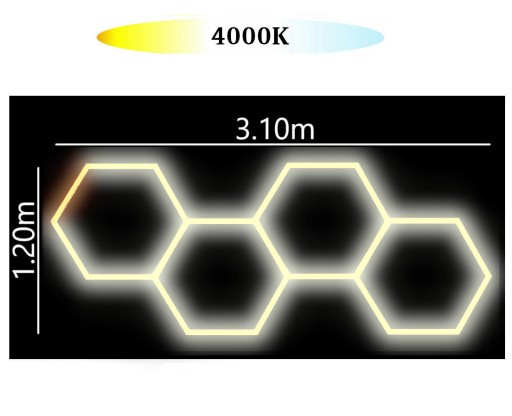 Светодиодный светильник ALU HEXAGON P1 4HEX 4K 120x310 Honeycomb Workshop Garage
