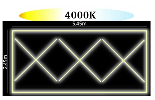 Светодиодный светильник SQUARE P3 3SX 245x530 4000К Квадраты Мастерская Гараж Гостиная