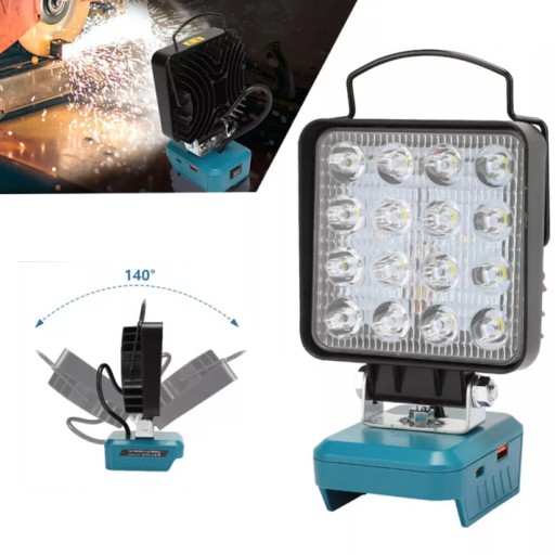 Лампа для Bosch 18 В 48 Вт Галогенный прожектор для работы в мастерской, фонарик 16 светодиодов