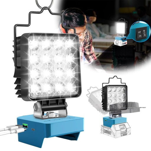 Лампа для Makita 18 В, галогенный прожектор для работы в мастерской, фонарик 48 Вт, 25 светодиодов