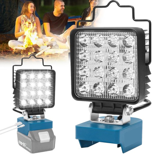 Лампа для Makita 18 В, галогенный прожектор для работы в мастерской, фонарик 48 Вт, 4800 лм