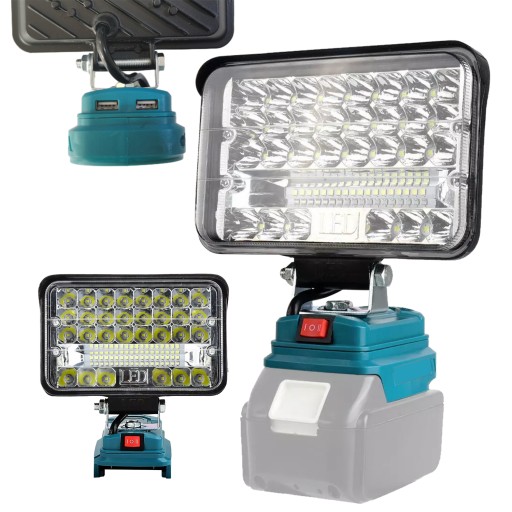 Лампа для Makita 18 В, галогенный прожектор для работы в мастерской, фонарик 60 Вт, 48 светодиодов