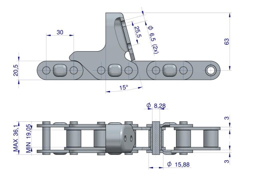 W-3201300 - Цепь початка кукурузного патрона закрыта 72 звена CA627 x