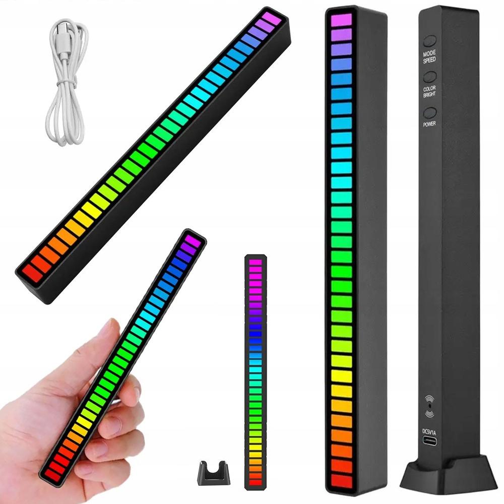Світлодіодний USB звуковий відгук багатобарвний неоновий RGB aku