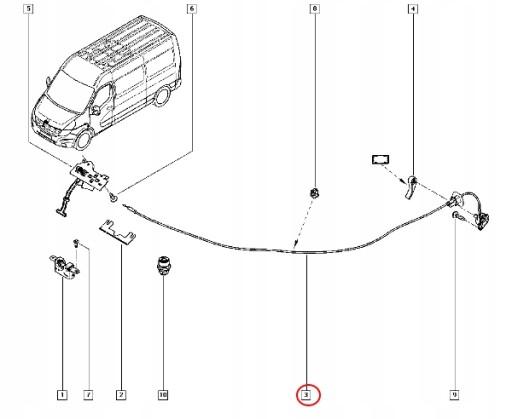 Трос замку передній оригінал майстер 3 6562000Q0D