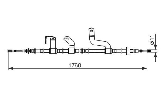 1 987 - Кабель ручного тормоза P (1760 мм/1540 мм) KIA RIO III 1.1 D-1.4 D 09.11-