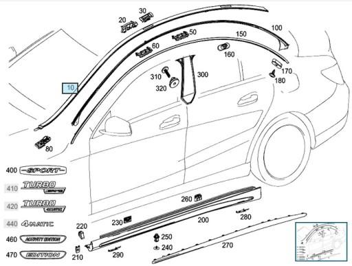A1176901300 - Накладка на крышу левая Mercedes CLA W117
