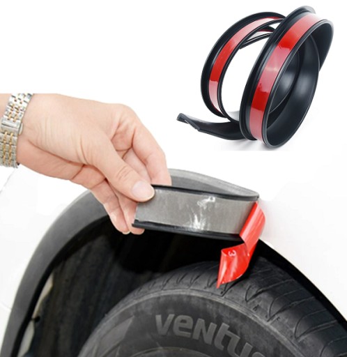 Декоративная накладка, защитная накладка на колесную арку, черная накладка 6 м x 30-33 мм