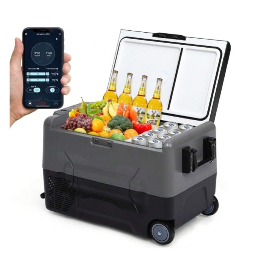 Автомобильный холодильник 55 л, двухзонный компрессор 2 в 1, 12/24 В, 230 В, двухзонный