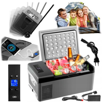 Електричний дорожній холодильник для автомобіля великий 30л 12В 24В