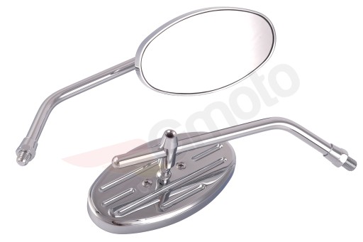 135372 - Хромовані овальні дзеркала Chopper Cruiser M10