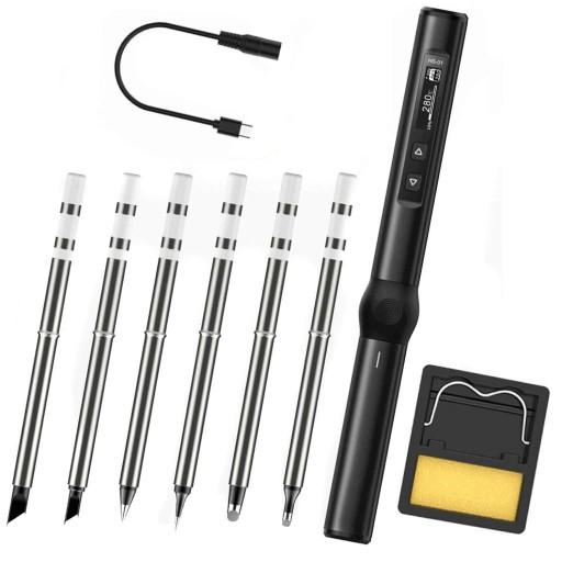 Прецизійний цифровий паяльник 65W USB-C + 6 жала FNIRSI HS-01