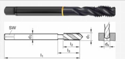 Кран гвинтовий M12x1,00 R40 MASZ M12x1 GUHRING для жалюзі М12 крок 1,0