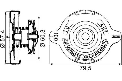 14 000P - MAHLE кришка радіатора 0 9BAR MERCEDES G W460 G W461 PORSCHE 928 944
