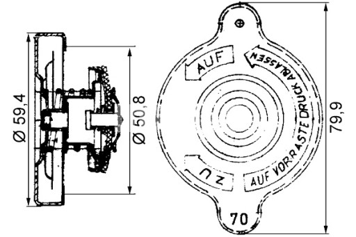 CRB 15 000P - MAHLE кришка радіатора MAN F2000 F9 F90 G90 L2000 M 2000 L M 2000 M