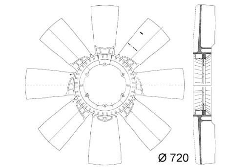 CFW 37 000P - MAHLE FAN DAF XF 105 XF 95 MAN HOCL SL II SÜ