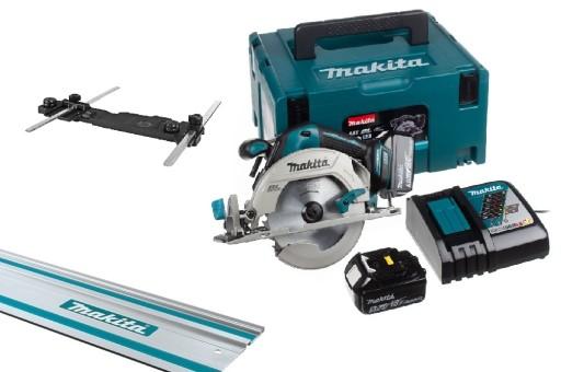 ЦИРКУЛЯРНАЯ ПИЛА MAKITA 165 мм LXT 18 В 2x5,0 Ач DHS680RTJ ДИСКОВАЯ РЕЙКА 1500 мм