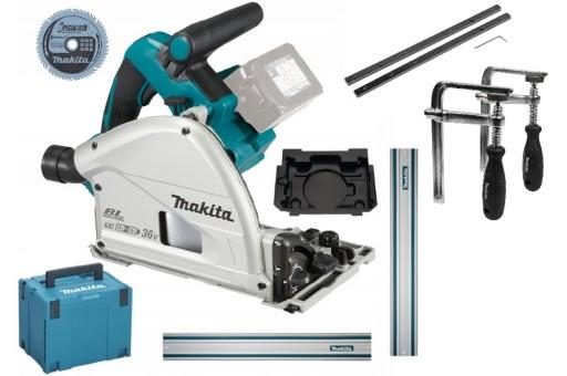 РІЗНА ПИЛА MAKITA 165мм DSP600ZJ + ДИСК, 2 РЕЙКИ 1000мм, ЗАЖИМИ