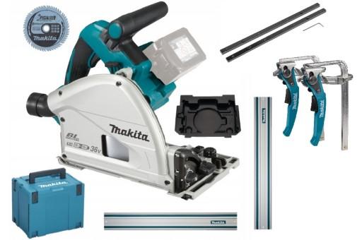 РІЗНА ПИЛА MAKITA DSP600ZJ + ДИСК, 2 РЕЙКИ 1000мм, ЗАЖИМИ.