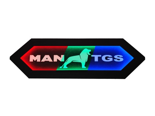 MAN TGS LED борт 3D панель Екошкіра Логотип на задній стінці, над ліжкомM06-RGB