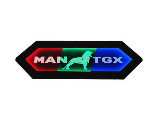 MAN TGX LED борт 3D панель Екошкіра Логотип на задній стінці, над ліжкомM05-RGB