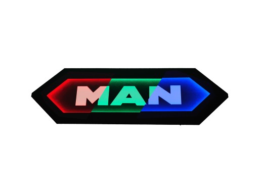 Світлодіодна панель MAN 3D панель Екошкіра Логотип на задню стінку, над ліжком M04-RGB