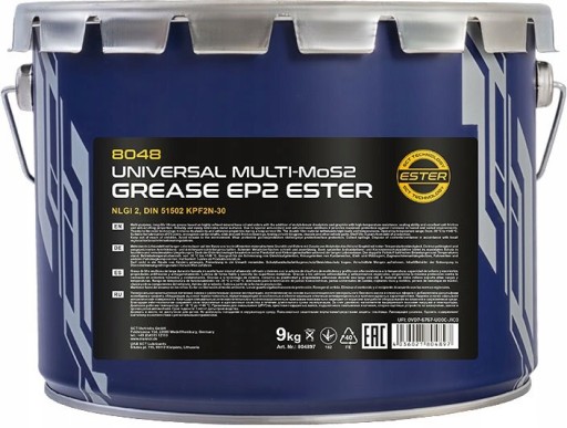 MANNOL МАСТИЛО MULTI-MOS2 9КГ. 8048 УНІВЕРСАЛЬНИЙ EP - 2 З ДОДАВАННЯМ МОЛІБДЕНУ