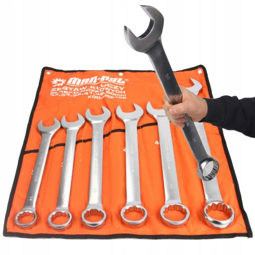 НАБОР КОМБИНИРОВАННЫХ КЛЮЧЕЙ MAR-POL 6 ПРЕДМЕТОВ 34-50мм АТЛАСНАЯ ПЛИТА M58109
