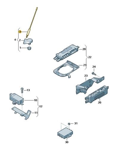 ЩОГЛА BACIK АНТЕНА SEAT SKODA VW 1J0035849B ORIGIN