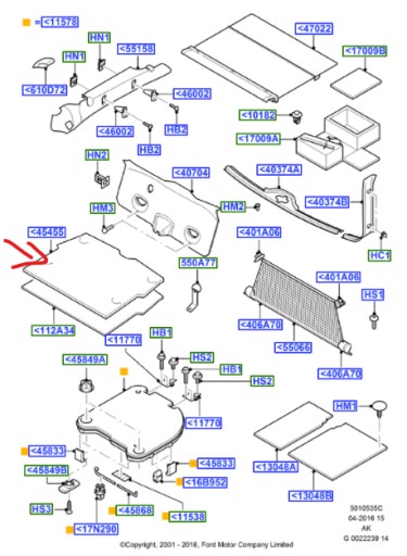 КОВРИК БАГАЖНИКА FORD FOCUS Mk1 COMBI 2001-2002 гг.