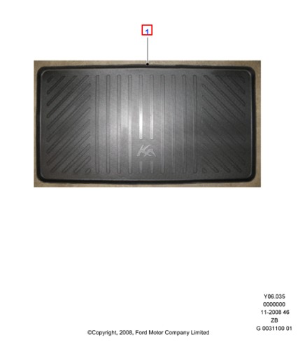 РЕЗИНОВЫЙ КОВРИК БАГАЖНИКА FORD KA Mk2 2008-2016 1576854 _ AM9S5J-R45456-AA