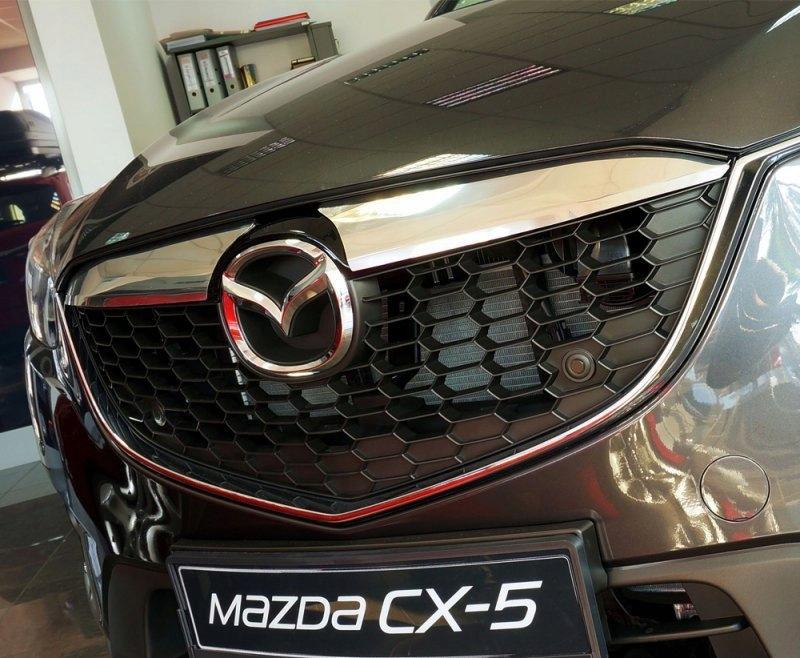 MAZDA CX-5 2012-2014 накладка на гриль сталь глянец