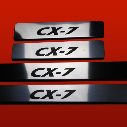 MAZDA CX-7 Накладки на пороги з нержавіючої сталі 304. Чорний