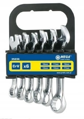 Набір коротких ріжкових ключів MEGA 10-17мм CrV - 6 елементів