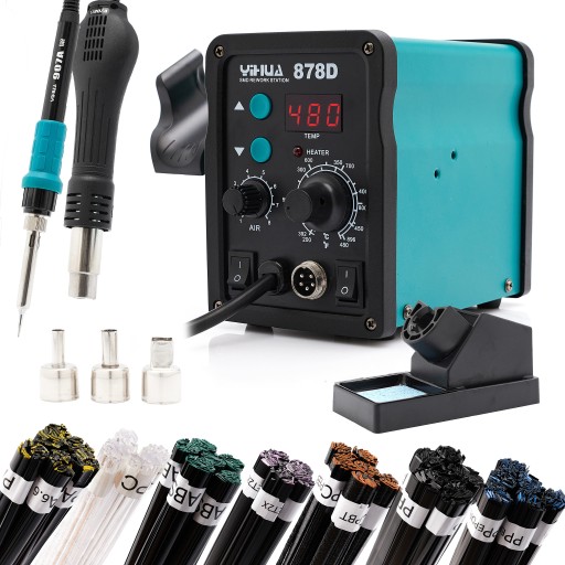 MEGA KIT МАШИНА ДЛЯ ЗВАРЮВАННЯ ПЛАСТИКУ 878D БІНДЕР НАСАДКИ