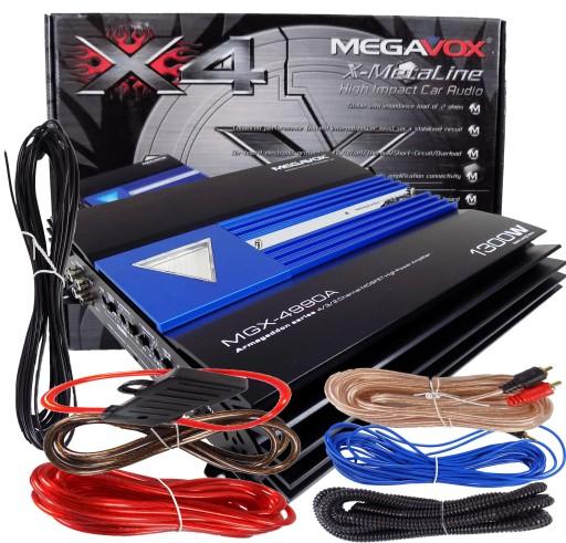 MEGAVOX АВТОМОБИЛЬНЫЙ УСИЛИТЕЛЬ 1300W MOSFET КАБЕЛИ